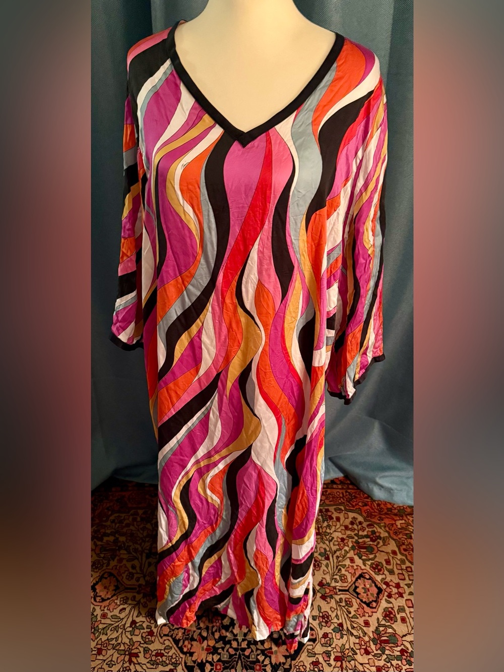 Trina Turk x Bedhead Luxurious Silk Caftan Nightgown
